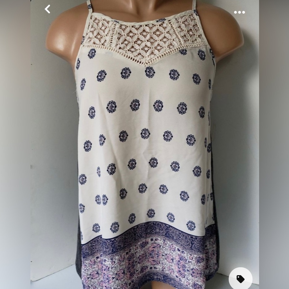 Maurice boho creme spaghetti strap tank